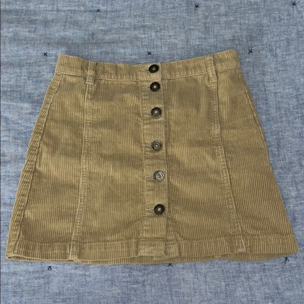 Corduroy tan mini skirt